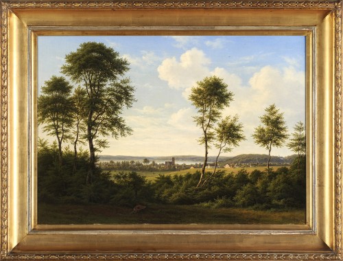 F-C Kiærschou (1805-1891) Paysage du Danemark probablement Sollerod