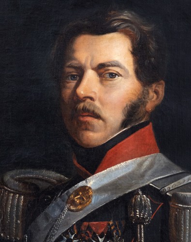 Portrait of Baron de Roisin - General of Gendarmerie - Paintings & Drawings Style Louis-Philippe