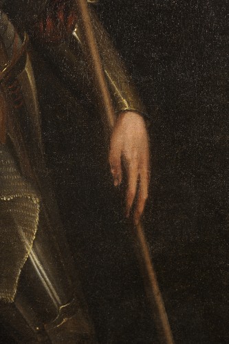 Tableaux et dessins Tableaux XVIIe siècle - L'imitateur de Giorgione début XVIIe - Portrait d'homme en armure