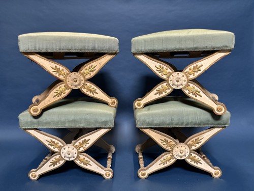 Napoléon III - Series of four folding stools circa 1850