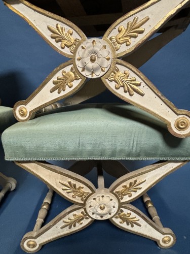 Antiquités - Series of four folding stools circa 1850