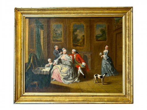 The hairdressing lesson, French school around 1760