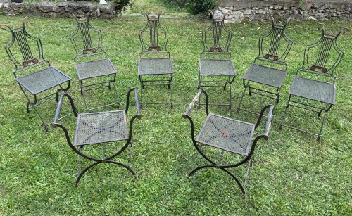 Wrought iron and bronze garden furniture - 