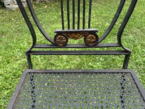 Antiquités - Wrought iron and bronze garden furniture