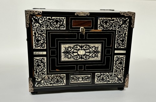 Travel cabinet in ebony, ivory and silver, Milan circa 1650 - 