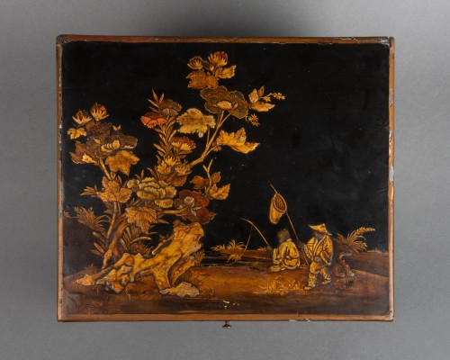 XVIIIe siècle - Coffret à système en vernis martin, Paris vers 1730-1750