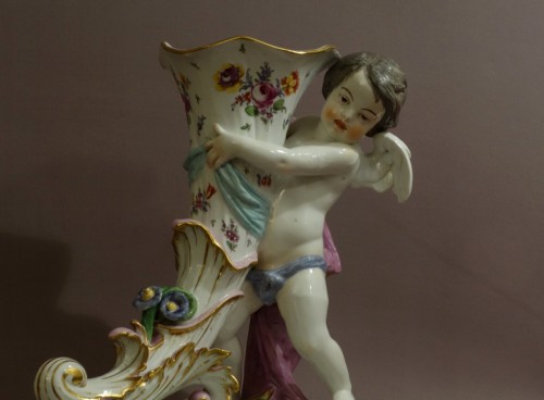 Pair of Large Rhyton Vases by Samson, 19th Century - Porcelain & Faience Style Napoléon III