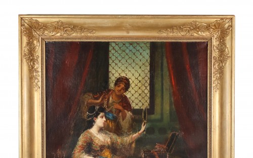 Femme au harem, Frédéric Borgella  (1833-1901) - Tableaux et dessins Style 