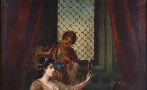 XIXe siècle - Femme au harem, Frédéric Borgella  (1833-1901)