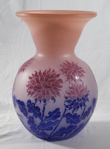 Antiquités - Grand vase boule signé DEGUE époque Art-Déco