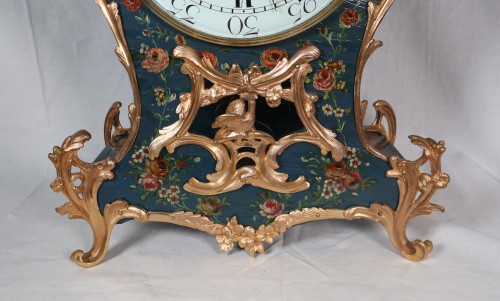 Antiquités - Cartel d’applique et sa console en vernis Martin A J Jollain époque Louis XV