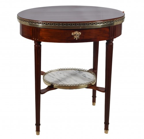 Table bouillotte en acajou époque Louis XVI - Mobilier Style Louis XVI