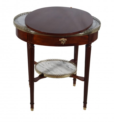 Table bouillotte en acajou époque Louis XVI - Louis XVI