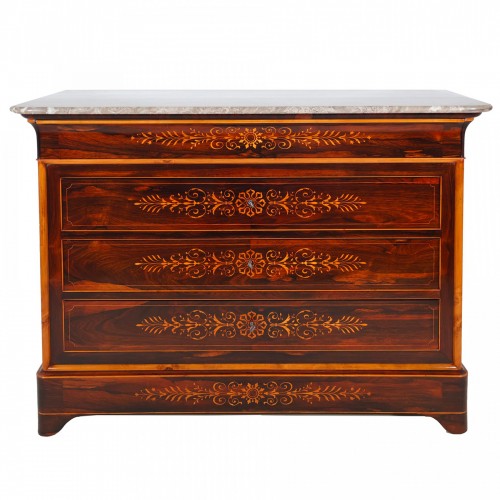 Commode Charles X en palissandre et citronnier