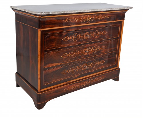 Commode Charles X en palissandre et citronnier - Galerie Lauretta