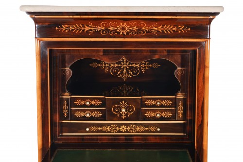 Mobilier Bureau et Secrétaire - Secrétaire Charles X en palissandre et citronnier