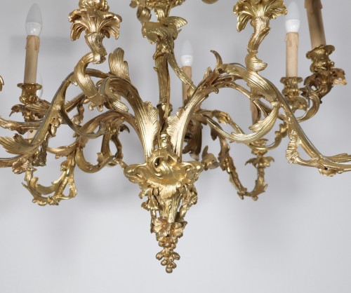  - Lustre rocaille en bronze doré fin XIXe siècle