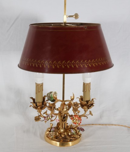 Lampe bouillotte en bronze doré fin XIXe siècle - Luminaires Style Napoléon III