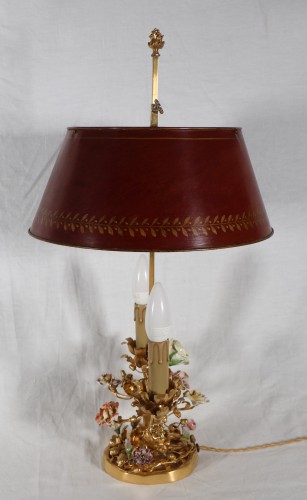 XIXe siècle - Lampe bouillotte en bronze doré fin XIXe siècle