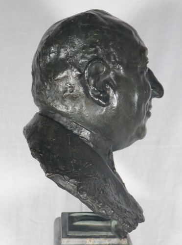 Buste d’homme en bronze signé du fondeur Alexis Rudier - Galerie Lauretta