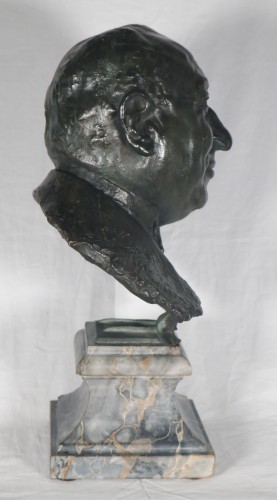 XXe siècle - Buste d’homme en bronze signé du fondeur Alexis Rudier