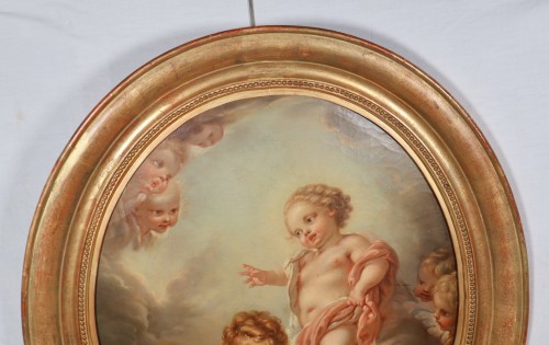 Tableaux et dessins Tableaux XIXe siècle - L’enfant Jésus, École française du 19e siècle d'après François Boucher