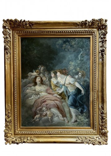 Le sommeil de Vénus, école française du 18e siècle attribué à Jacques Gamelin (1738-1803)