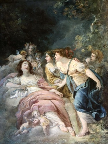 Le sommeil de Vénus, 18th-century French school attributed to Jacques Gamelin (1738-1803) - Paintings & Drawings Style Louis XV