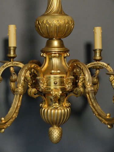 19th Century bronze Chandelier based on the André-charles Boulle model - Lighting Style Napoléon III