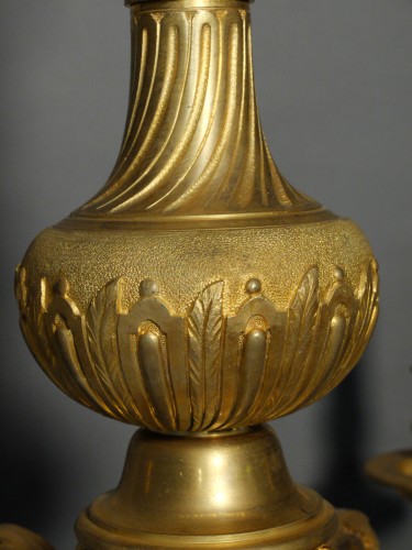 Lustre en bronze du XIXe siècle d'après André-Charles Boulle - Antiquités Olivier Alberteau