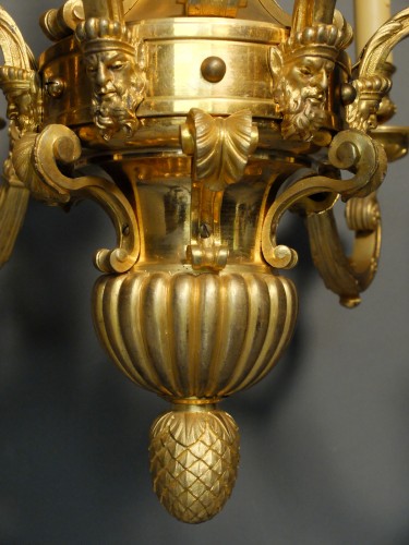 19th century - 19th Century bronze Chandelier based on the André-charles Boulle model