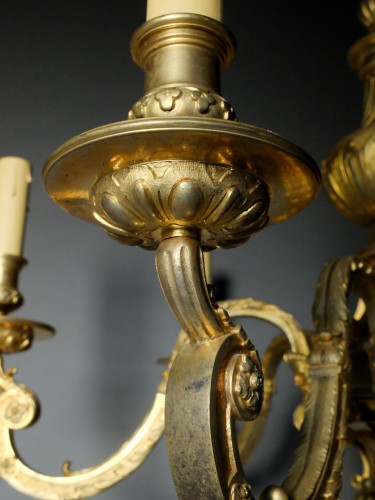 Antiquités - Lustre en bronze du XIXe siècle d'après André-Charles Boulle