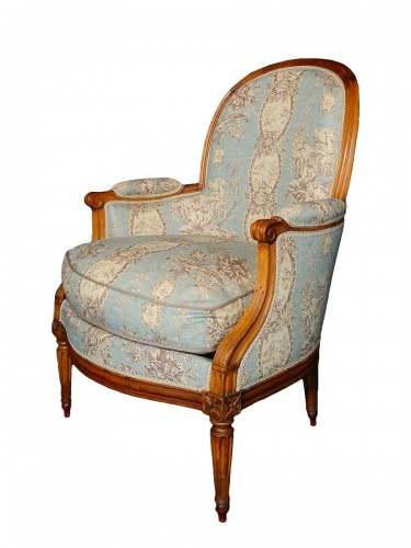 Bergère Louis XVI estampillé par Claude Chevigny