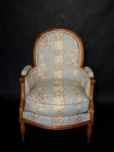 18th century - Louis XVI &quot;bergère&quot; stamped by Claude Chevigny 