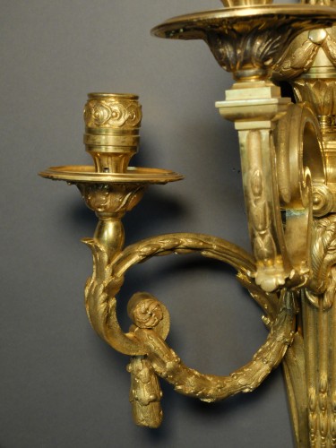 Pair of Louis XVI period ram sconces by Delafosse  - 