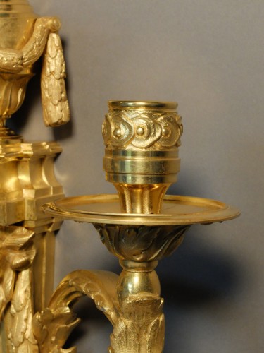 Louis XVI - Pair of Louis XVI period ram sconces by Delafosse 