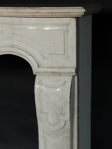 18th Century Fireplace In White Marble  - Louis XV