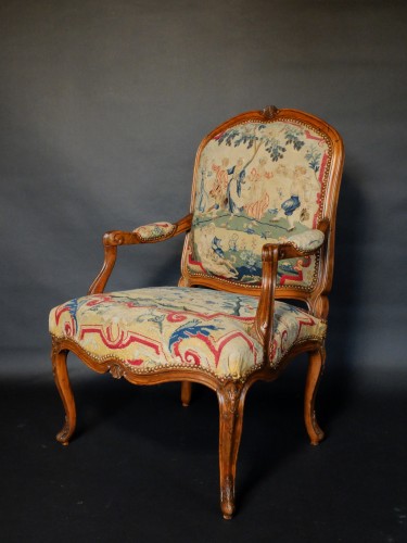 Suite de 4 fauteuils à la Reine estampillés de Delanois - Sièges Style Louis XV