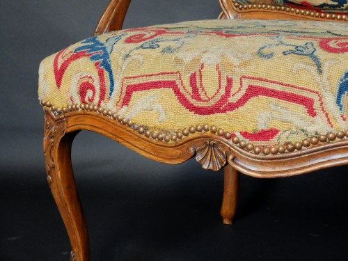 Louis XV - Suite de 4 fauteuils à la Reine estampillés de Delanois