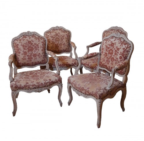 Set of 4 armchairs by Pierre Nogaret, circa 1765