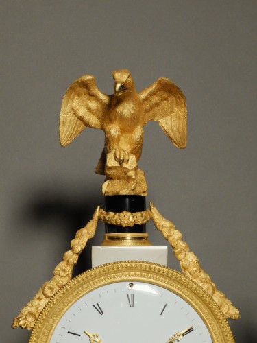 Horology  - Louis XVI period portico clock with egyptian women 