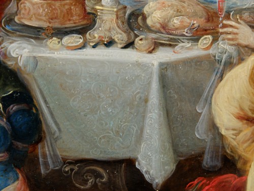 XVIIe siècle - Le banquet d'Esther, atelier de Frans Francken II, 1er tiers du XVIIe siècle