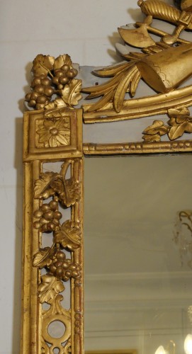 Miroir Louis XVI aux attributs de chasse - Antiquités Olivier Alberteau