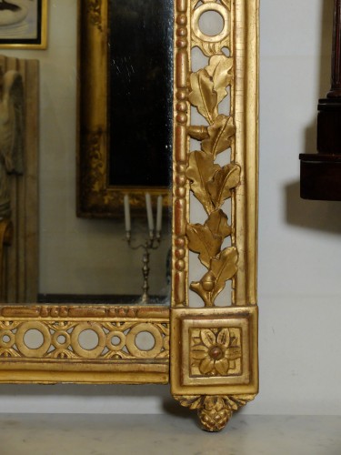 Louis XVI - Miroir Louis XVI aux attributs de chasse