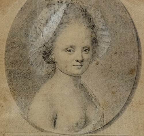 Tableaux et dessins Dessin, Aquarelle & Pastel - Portrait d'une jeune fille - Dessin du XVIIIe par André Pujos