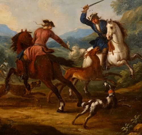 Tableaux et dessins Tableaux XVIIIe siècle - Chasse à courre par Carel Van Falens - École flamande du début du XVIIIe siècle.