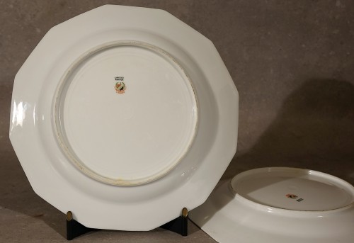 Antiquités - Trois plats en porcelaine de Limoges - Maisons Cartier et Lanternier