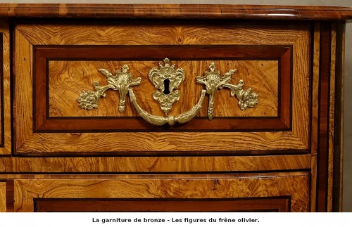 Antiquités - Commode grenobloise Louis XIV en bois des Alpes