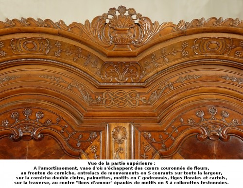 Mobilier Armoire - Armoire rennaise de mariage signée Croizé et datée 1836