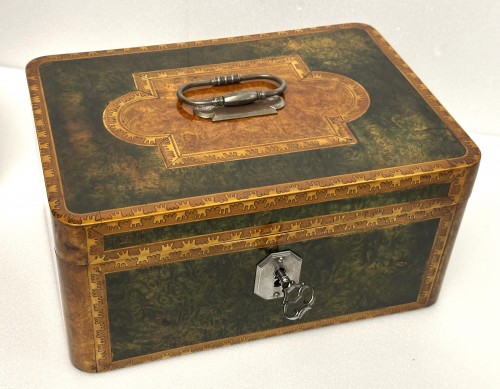 Louis XV - Pierre HACHE - Pair of inlaid secret and security boxes stamped Hache 